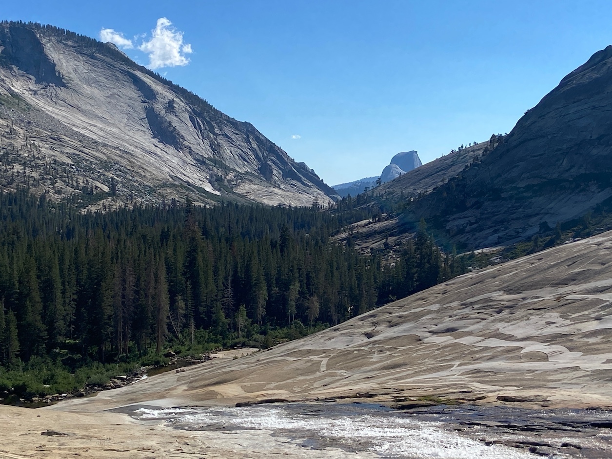 Looking down Tenaya Canyon (Half Dome is visible in the background)